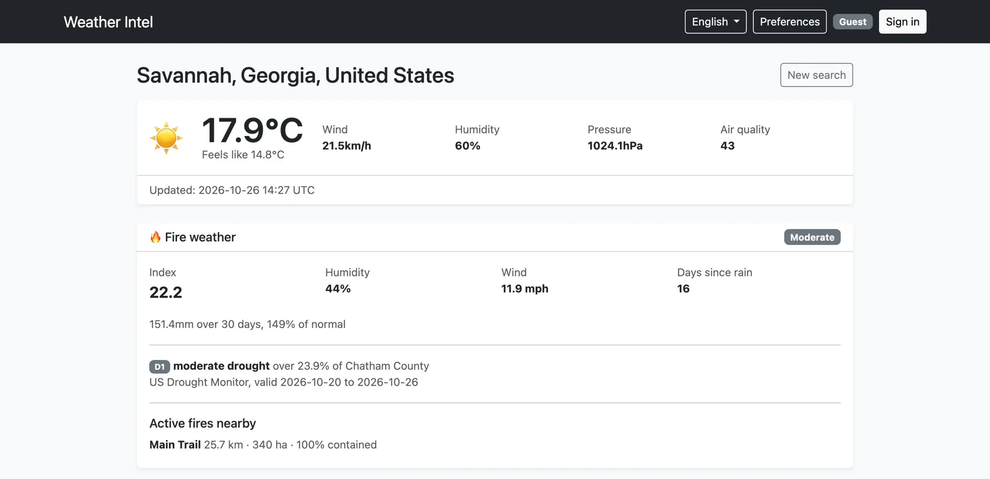Weather Intel briefing for Savannah, Georgia.
