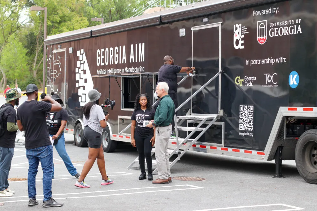 The Georgia AIM mobile studio trailer at UGA.