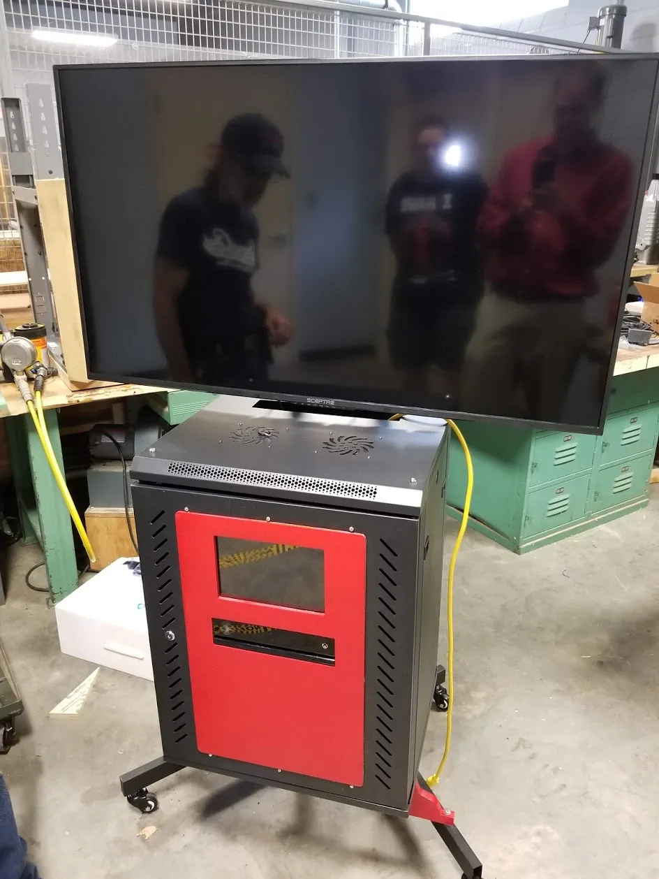 The Virtual Fitness Buddy kiosk.